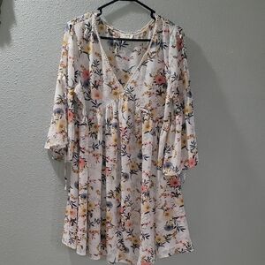 Floral V-Neck Women's Top